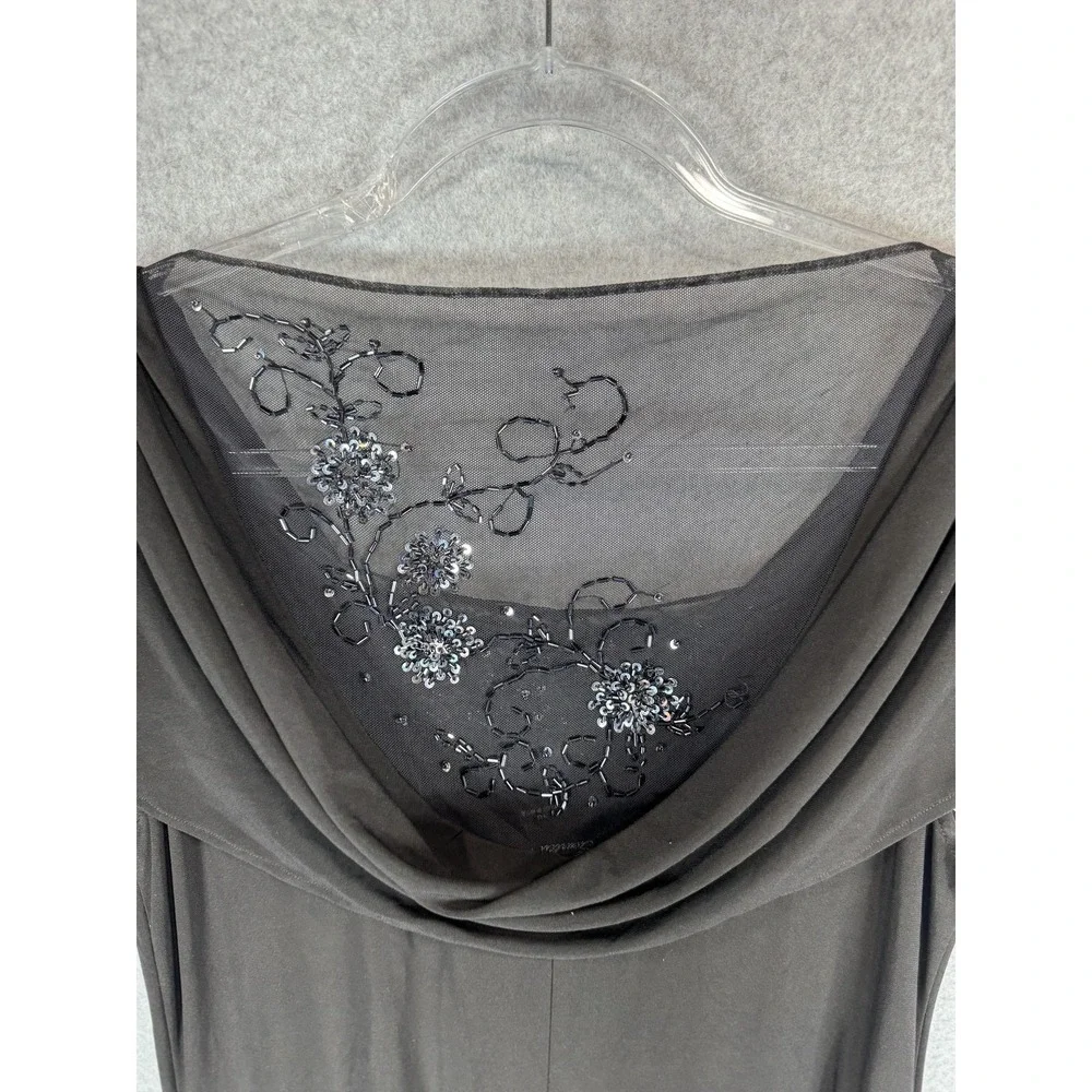 Scarlett Nite Dress Womens 10 Beaded Mesh Cowl Neck Cocktail Elegant Evening